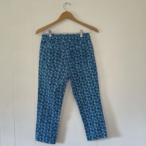 Soft Surroundings Petite Small Super Stretch Capri Pants Cropped Floral Blue - Picture 5 of 12